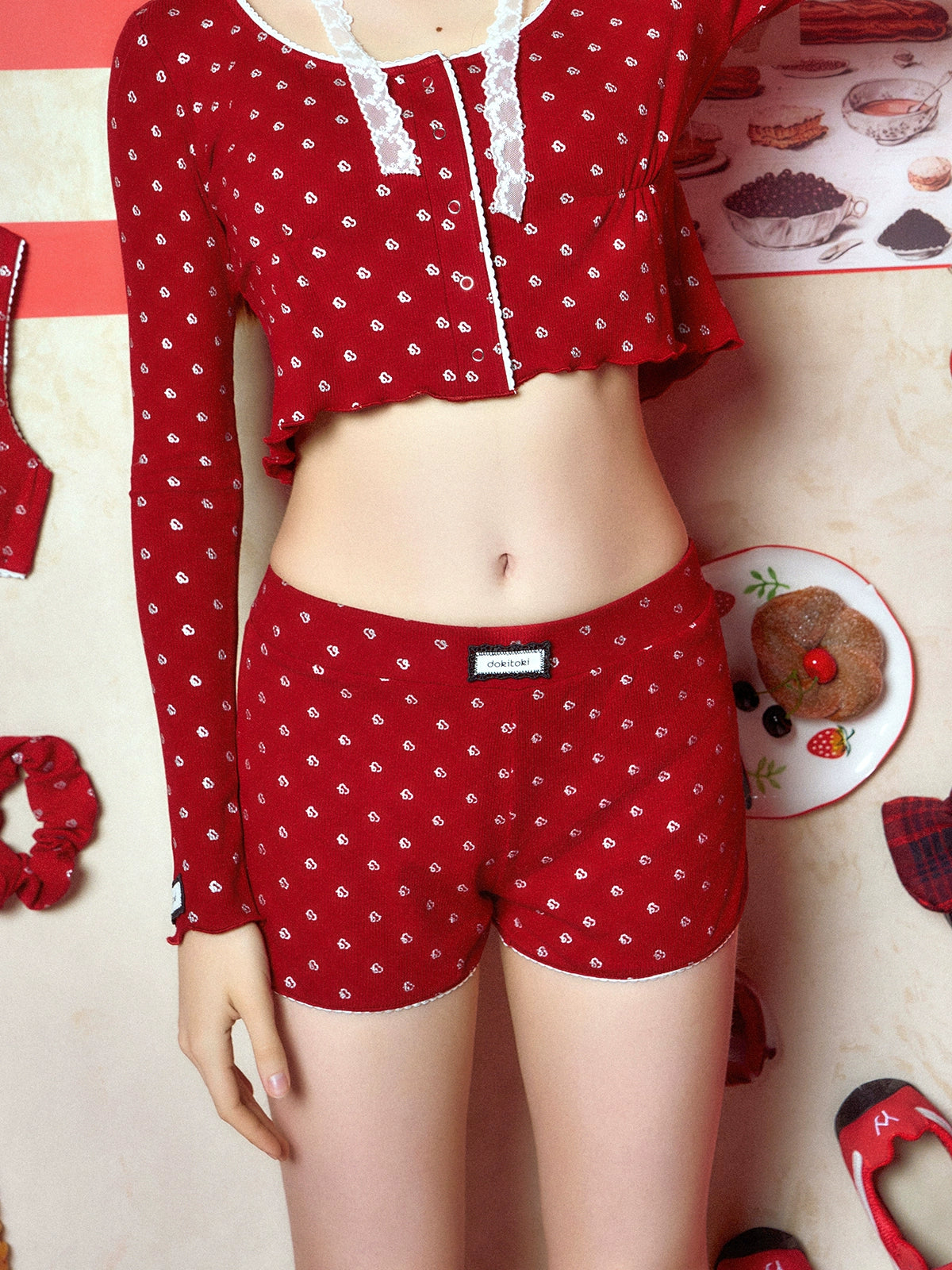 Silver Logo Low-Waist Shorts