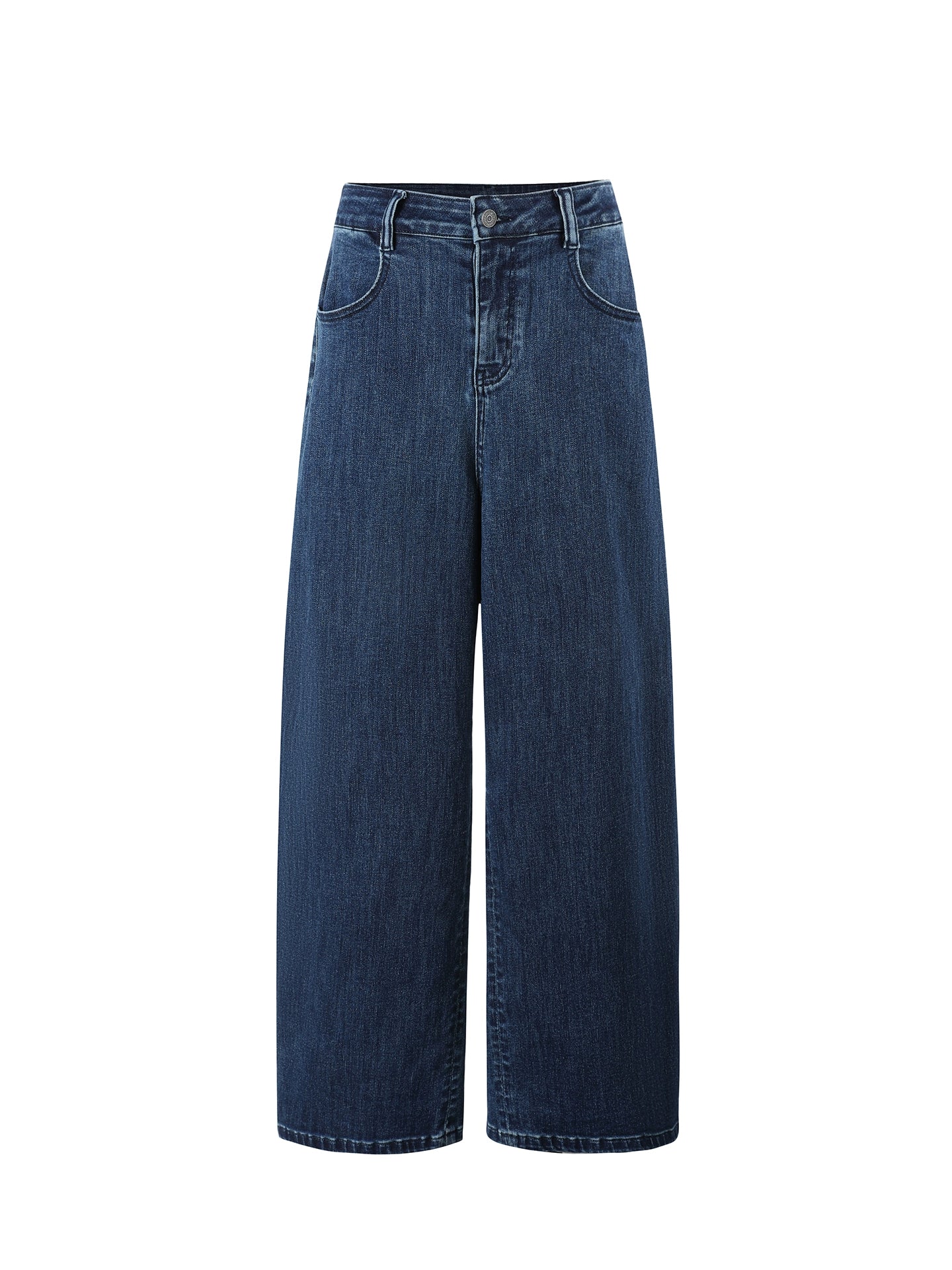 Classic Indigo High-Stretch Wide-Leg Jeans