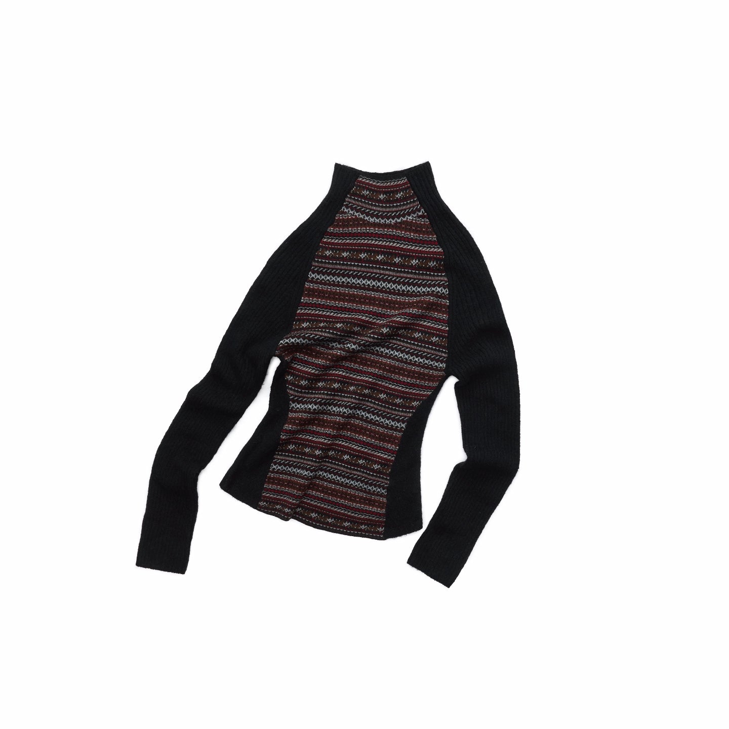 Fair Isle Raglan Knit Turtleneck Sweater
