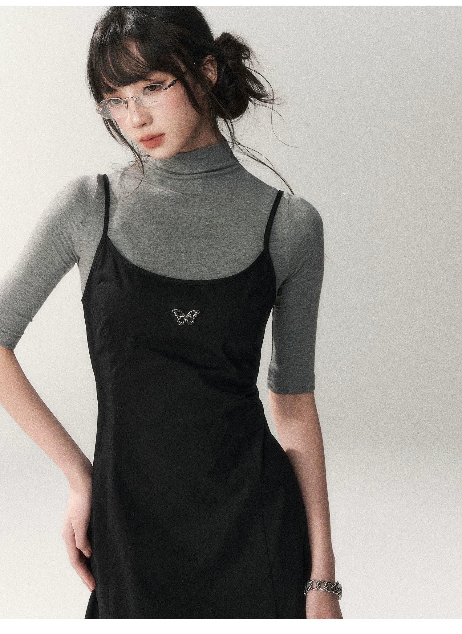 Minimalist Cotton A-Line Slip Midi Dress