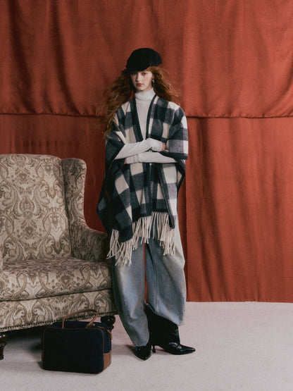 Fringe Layered Shawl Scarf