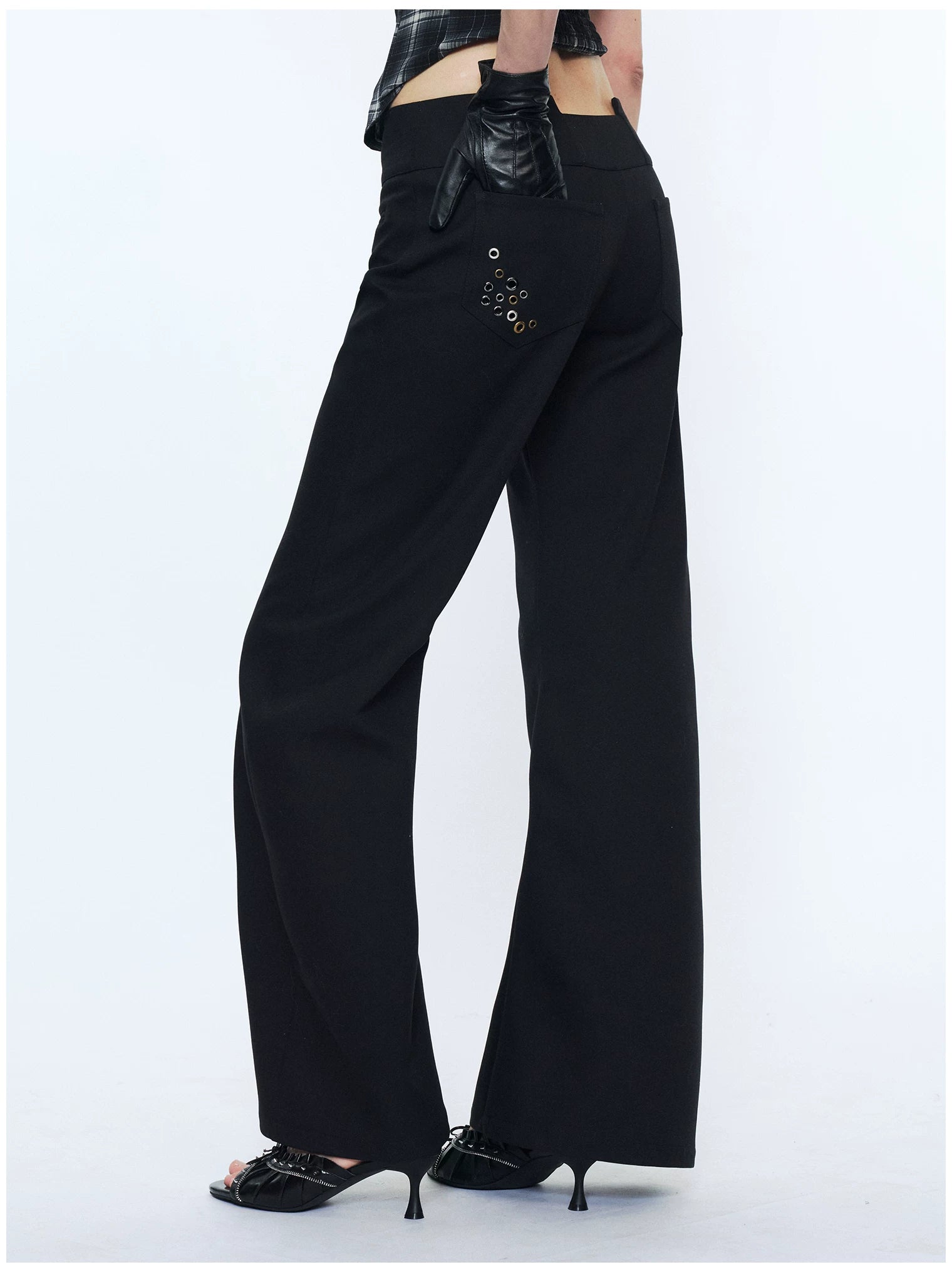 Metal-Waist Punk Tailored Trousers