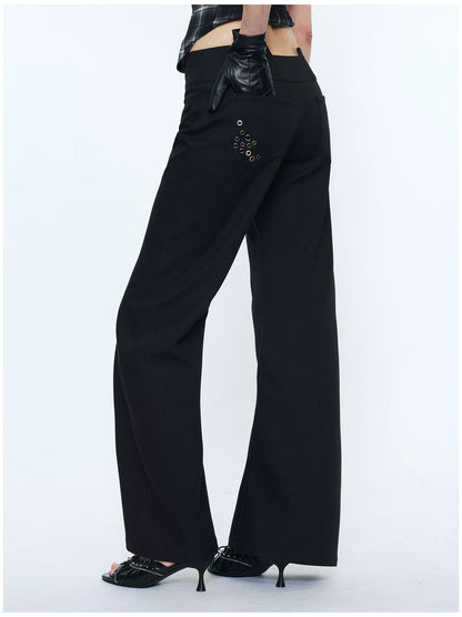 Metal-Waist Punk Tailored Trousers