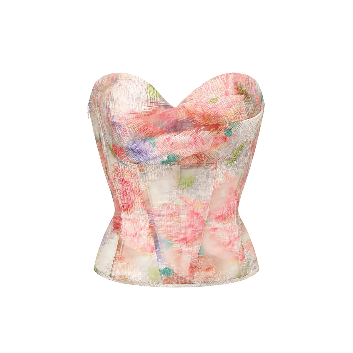 Romantic Oil-Paint Lace Corset Top &amp; Skirt Set