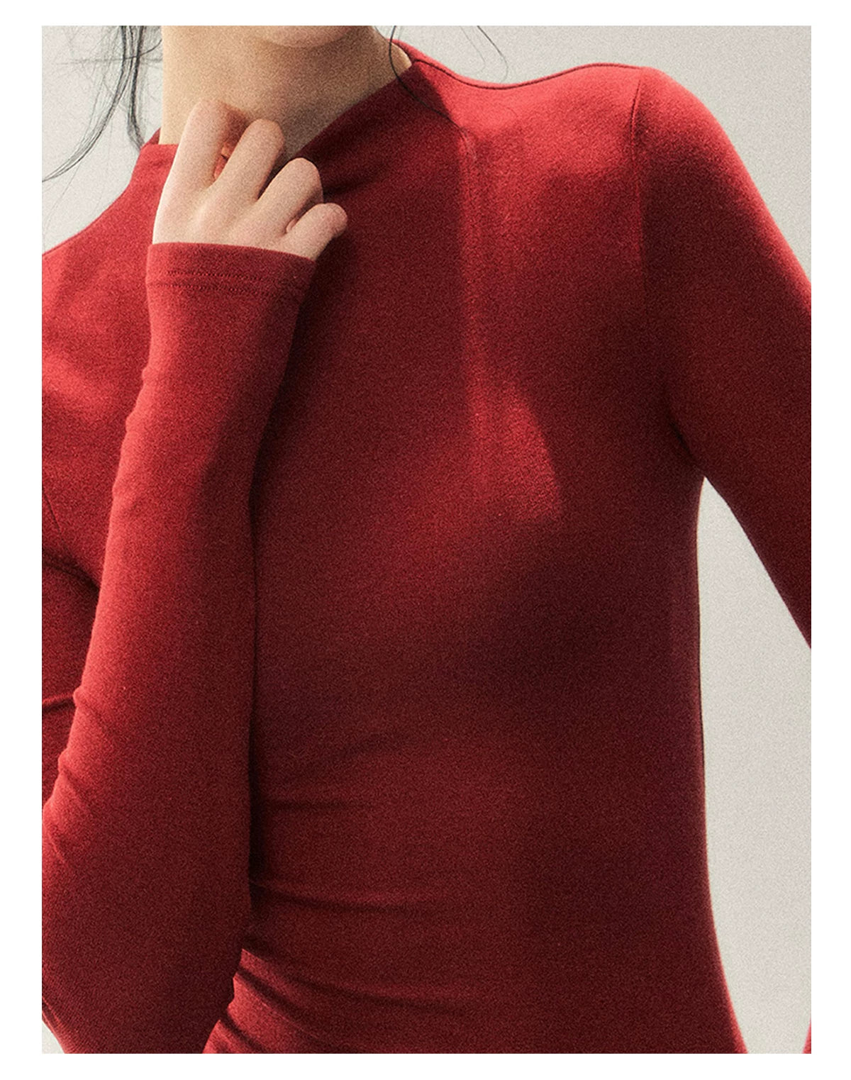 French High-Neck Knit Sweater