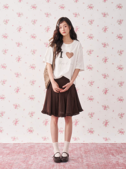 Rhinestone Deer Heart Relaxed Fit T-Shirt