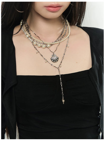 Layered Cut-Out Tie Detail Slim T-Shirt