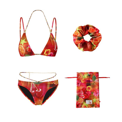 &quot;Summer Fruit&quot; Dopamine Print Bikini Set - CHINASQUAD