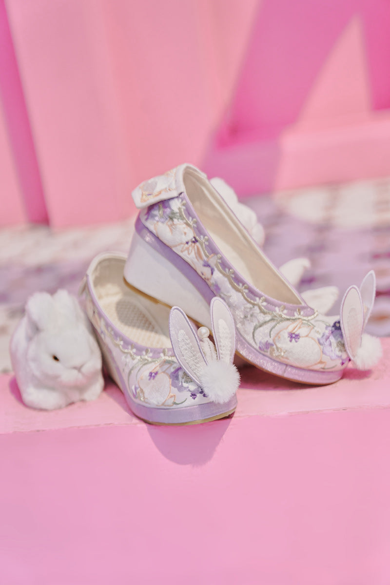 &quot;Jade Rabbit Girl&quot; Embroidered Flat &amp; Heeled Shoes - CHINASQUAD