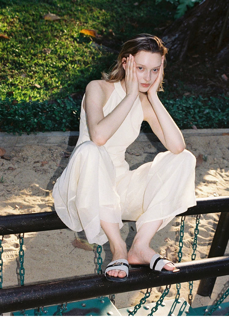 Childhood Tales Mesh Wide-Leg Trousers