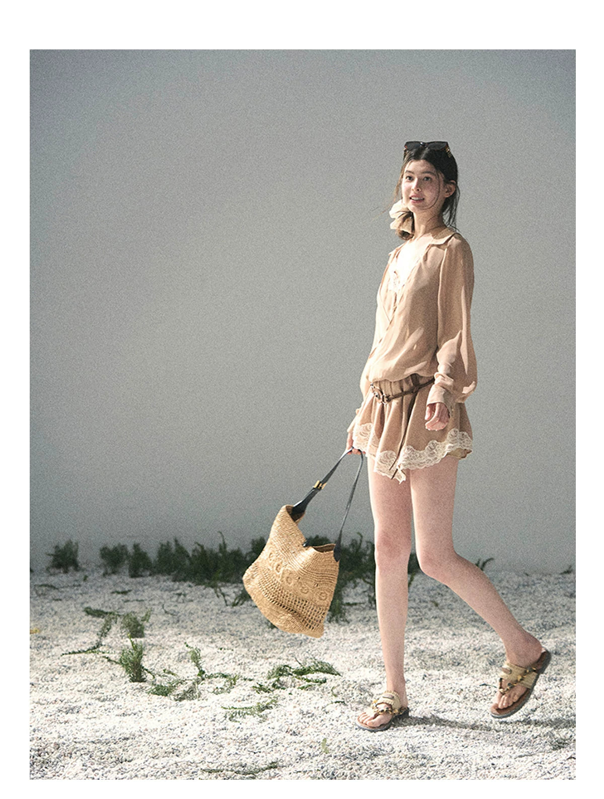 French Lace Belted Mini Dress