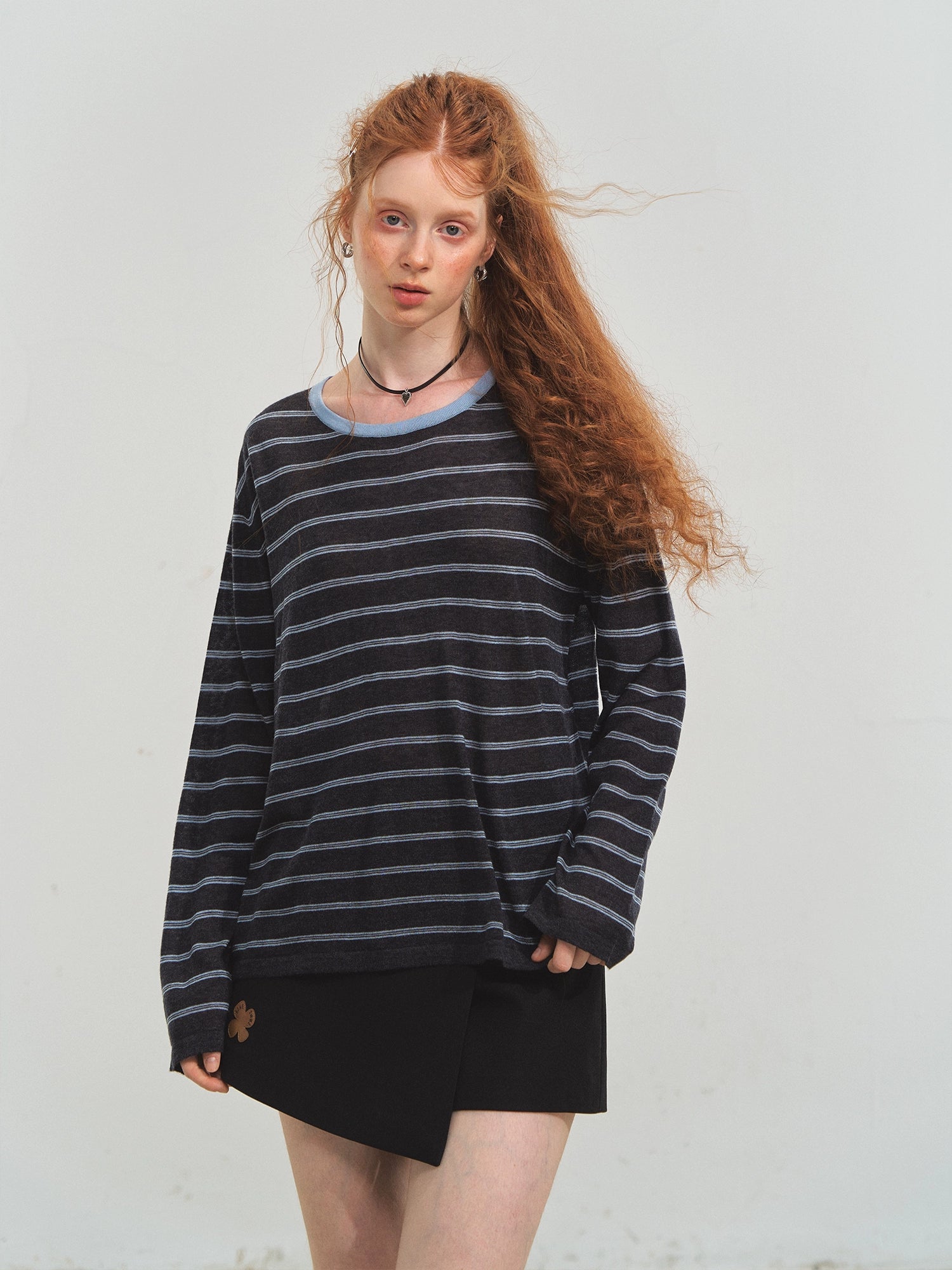 Retro Stripe Versatile Knit T-Shirt