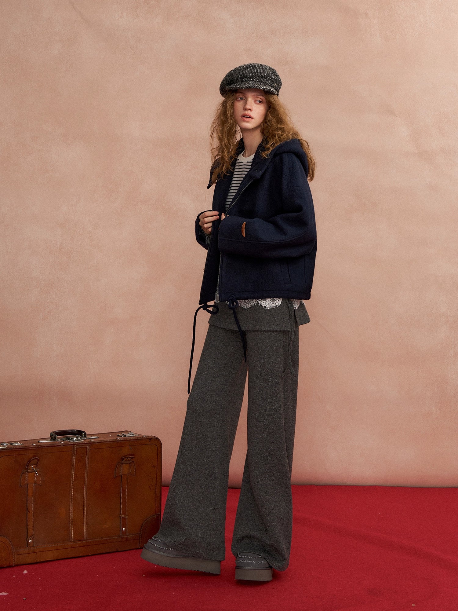 Hooded Cropped Wool Sweater