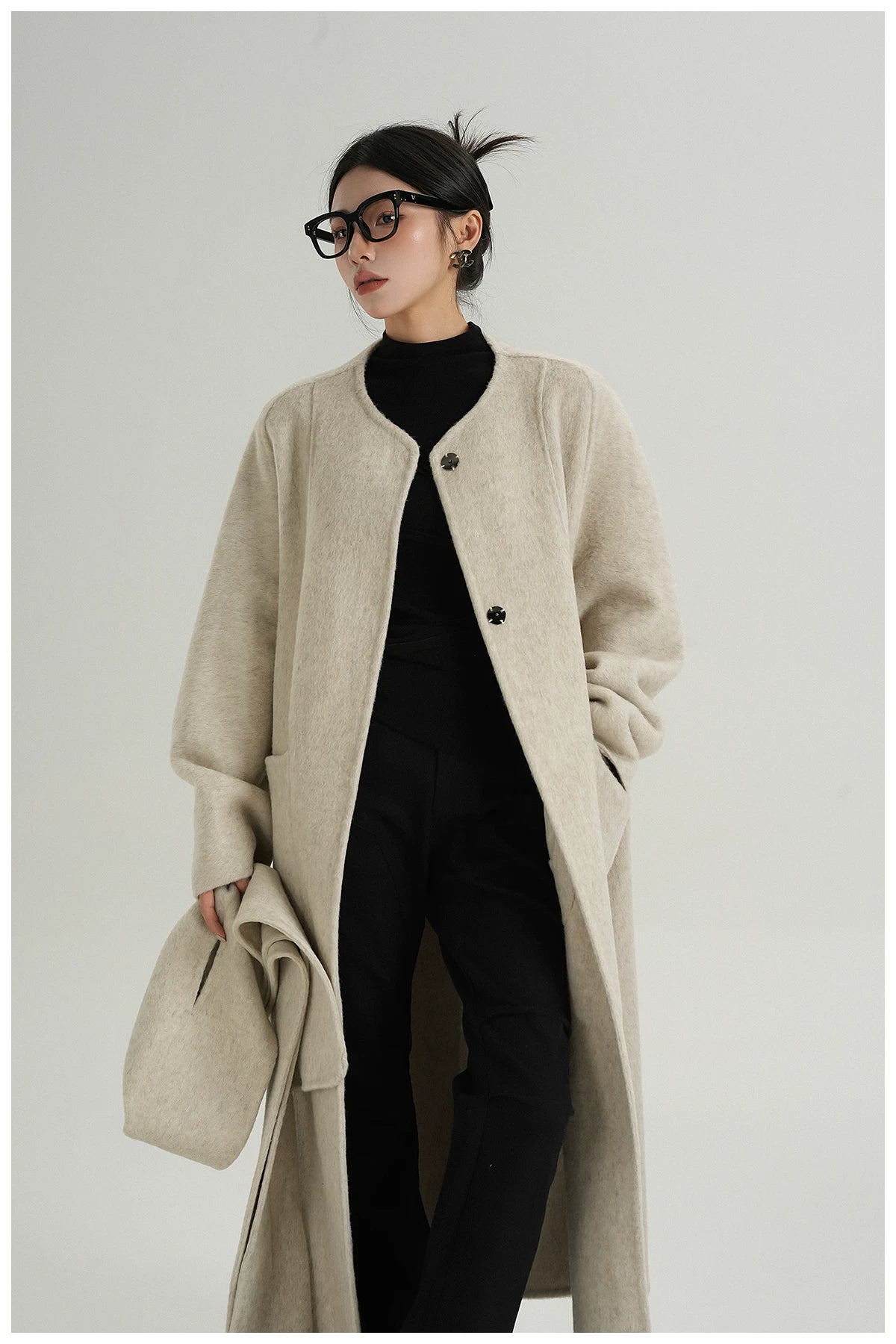 Oversized Double-Faced Wool Long Coat