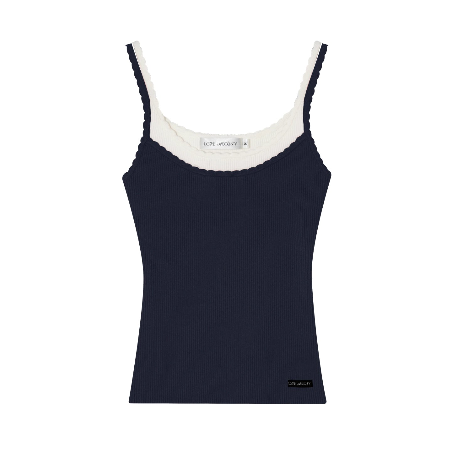 Wave-Edge Layered Knit Camisole