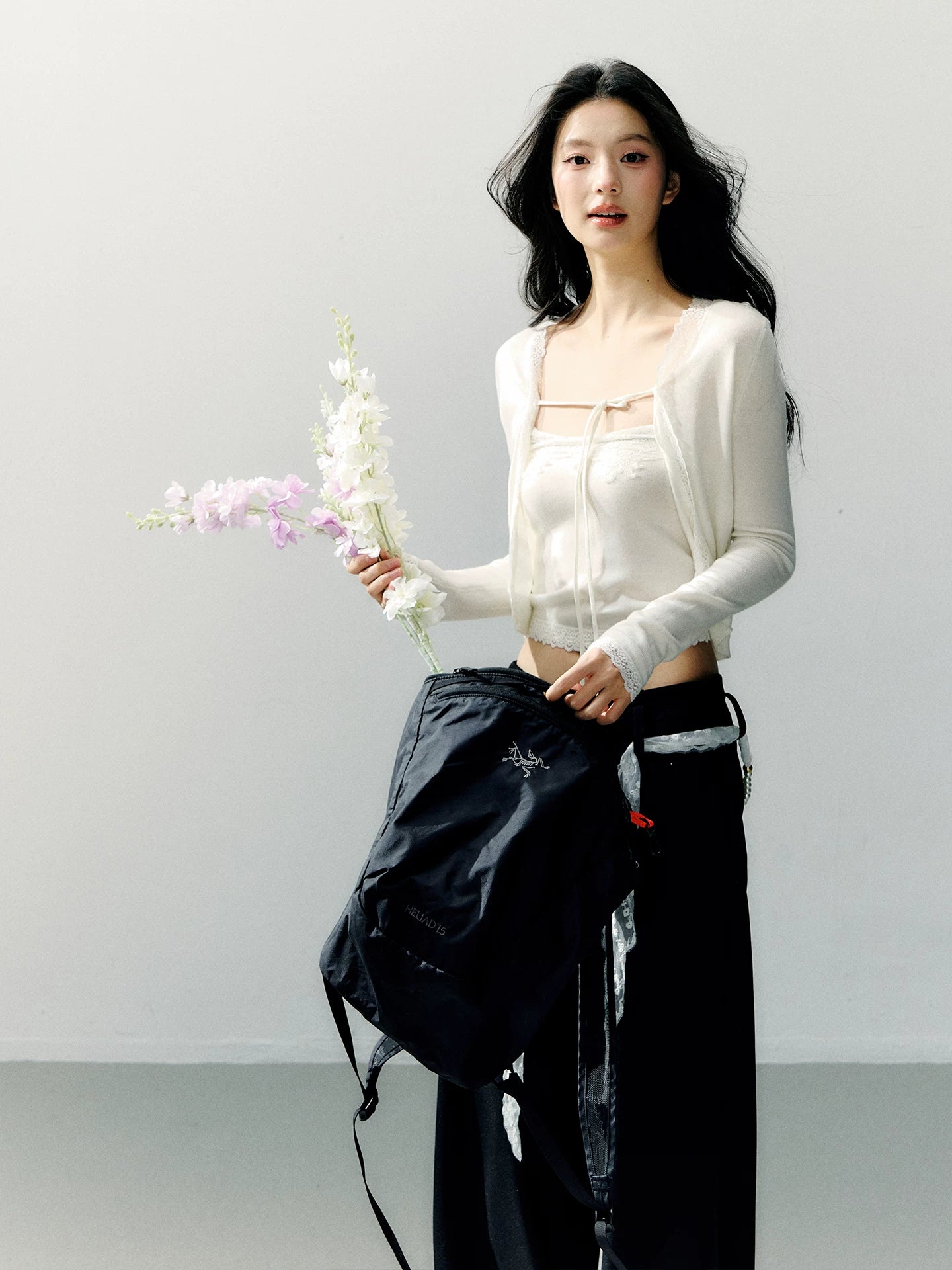 Sheer Shirt &amp; Inner Layer Two-Piece Set
