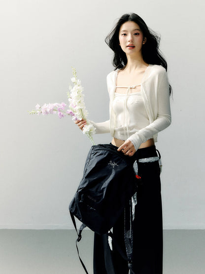Sheer Shirt &amp; Inner Layer Two-Piece Set