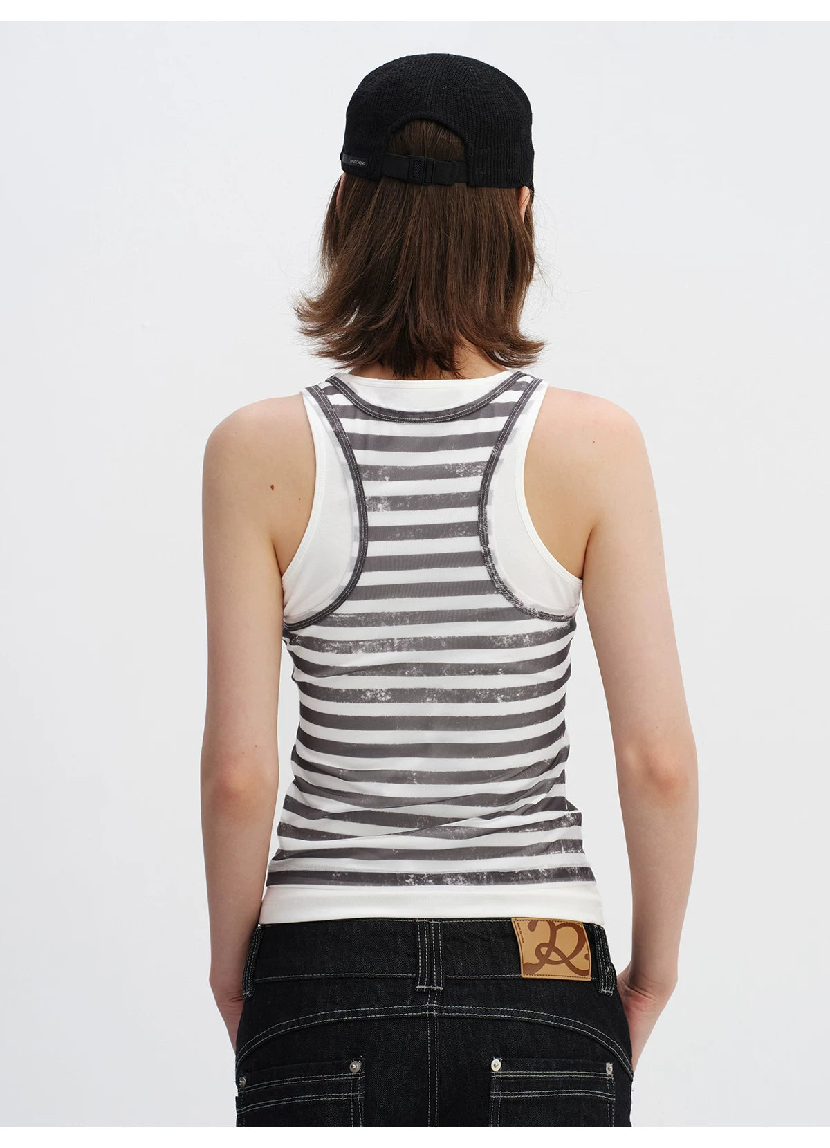 Layered Stripe Logo Tank Top