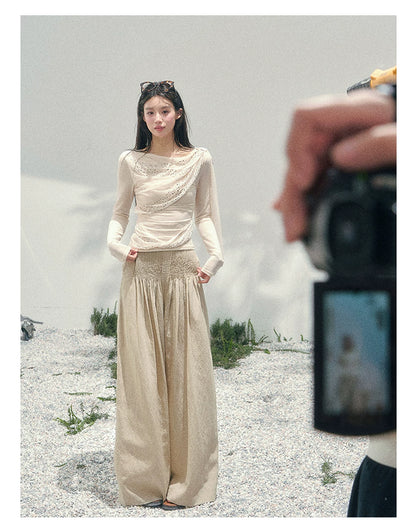 She Kissed Frost Rhinestone Sheer Top