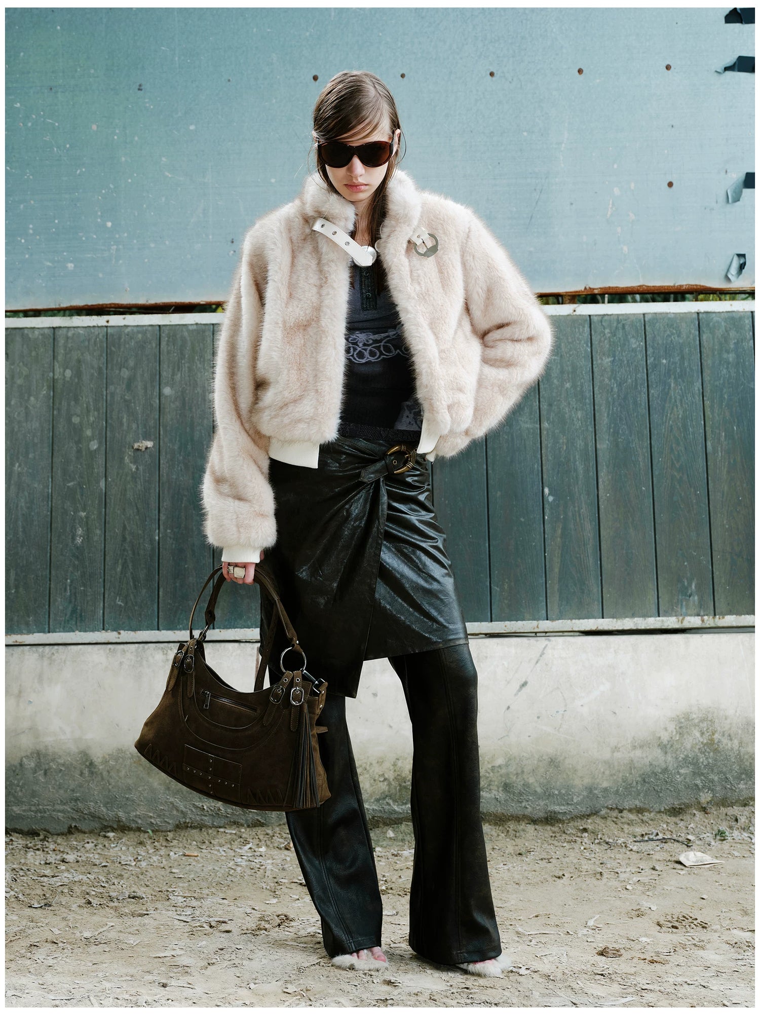 Detachable Two-Way Leather Skirt–Pants