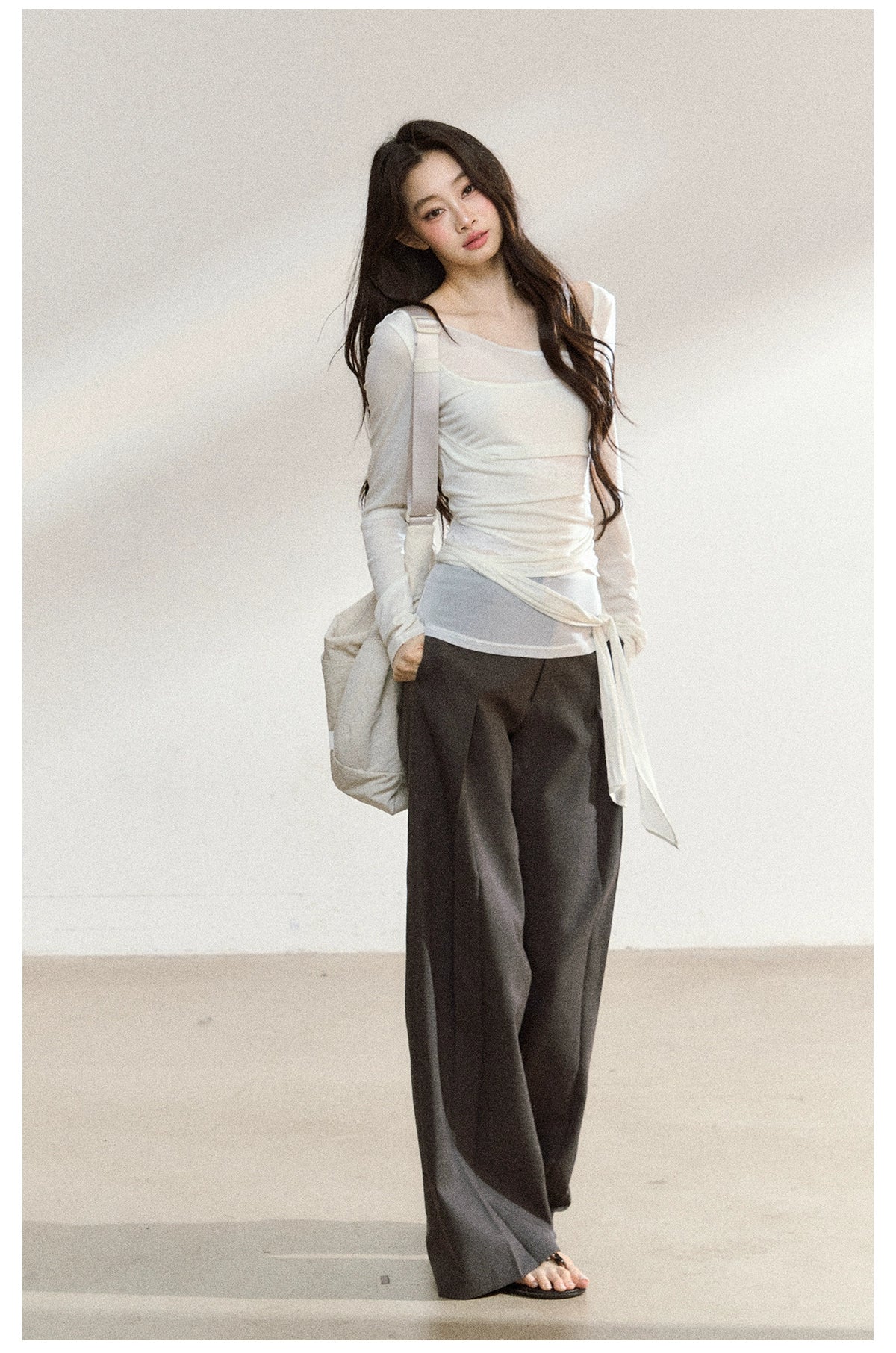 Layered Mesh-Knit Asymmetric Slim-Fit T-Shirt