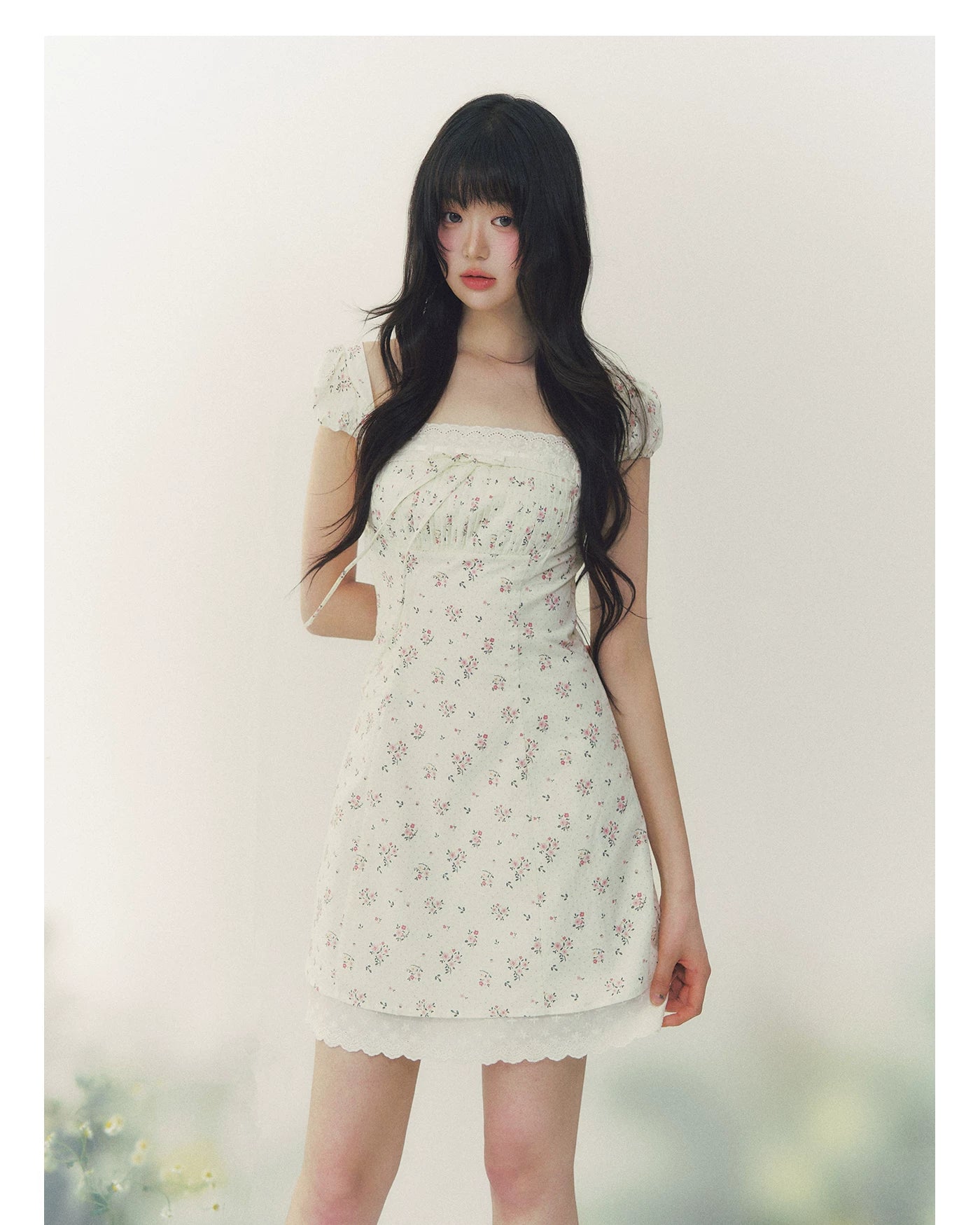 Summer Tale Floral Polka Dot A-Line Dress