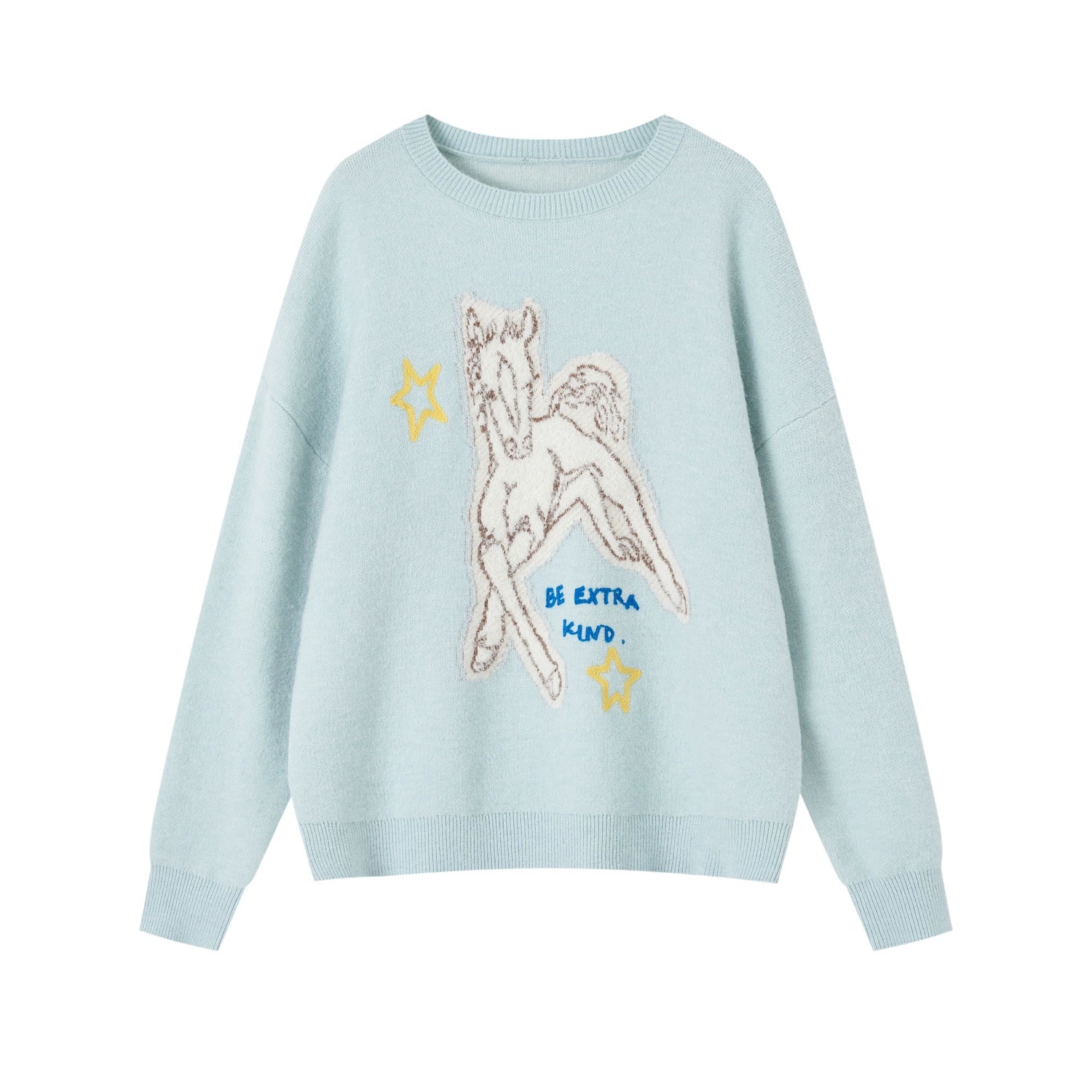 Cyber Pony Jacquard Oversized Knit Sweater