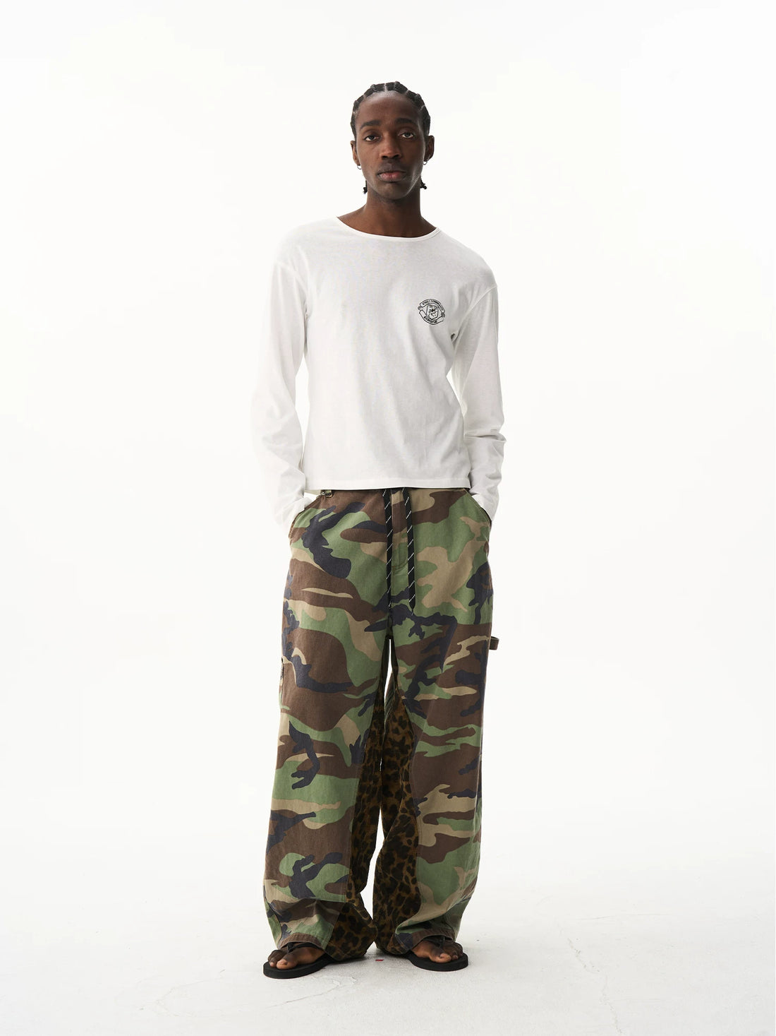 Camo Leopard Patchwork Workwear Pants