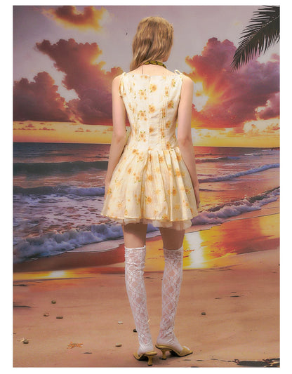 Floral One-Shoulder A-Line Mini Dress