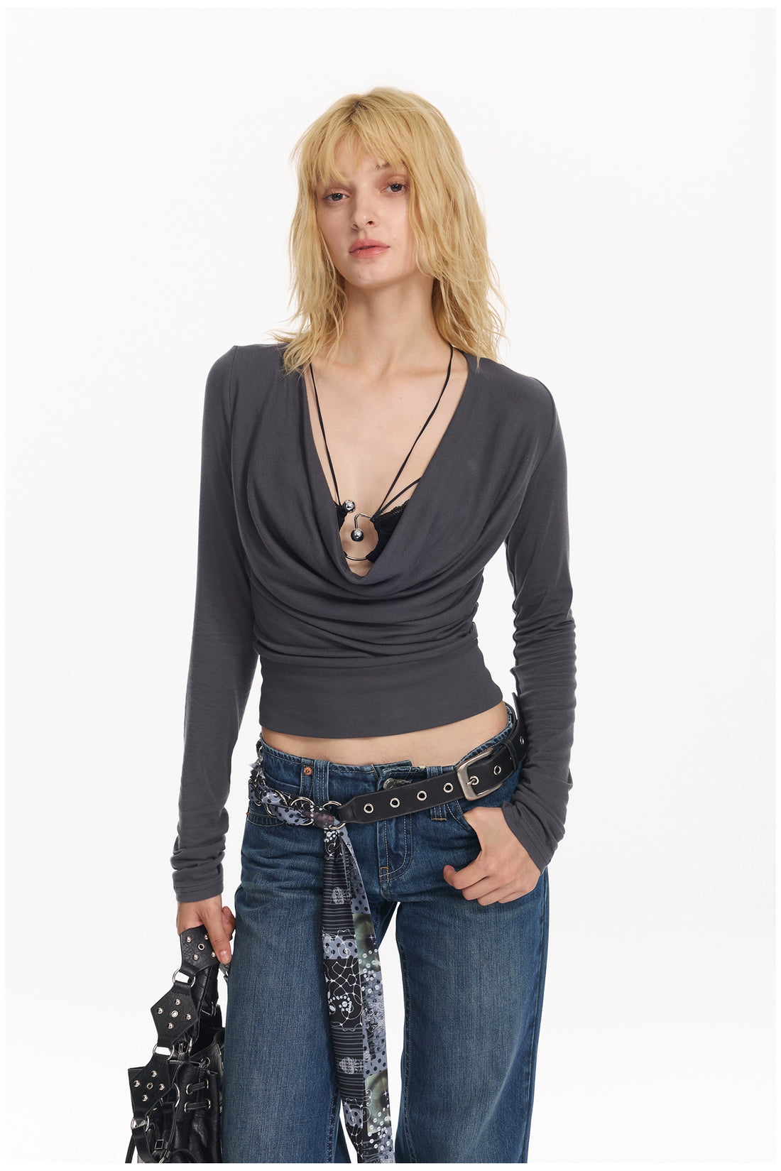 Layered Lace Knit Blouse