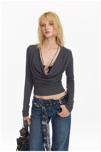 Layered Lace Knit Blouse