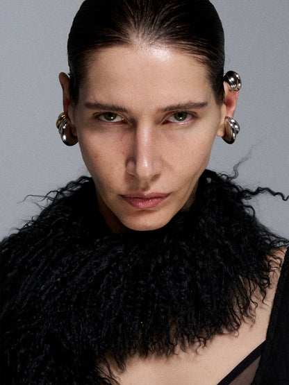 Reshaped Romance Dual-Layer Metal Hoop Earrings