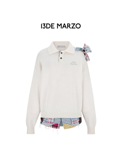 Plaid Bear Polo Sweater