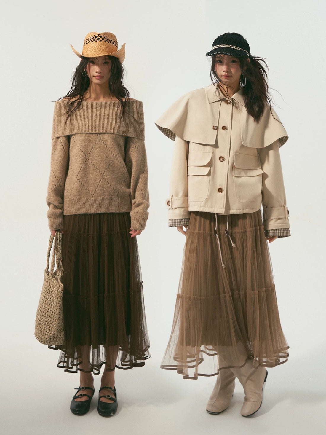 Reversible Pleated Mesh Skirt