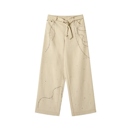 Beverly Relaxed Twill Wide-Leg Trousers