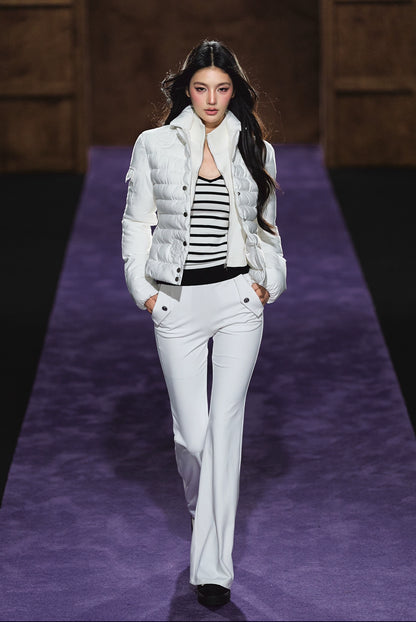 High-Neck Fitted Lightweight Down Jacket