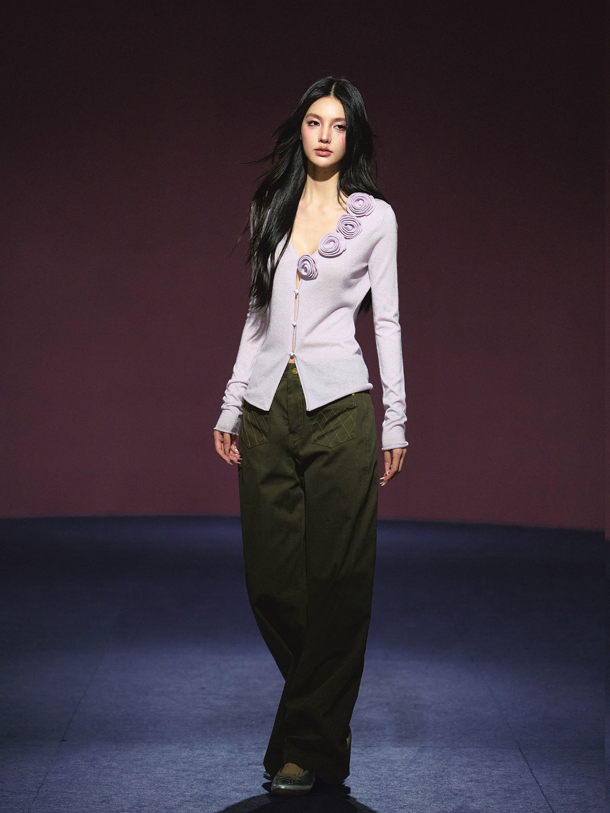 Pocket Diamond Stitching Straight-Leg Pants - CHINASQUAD