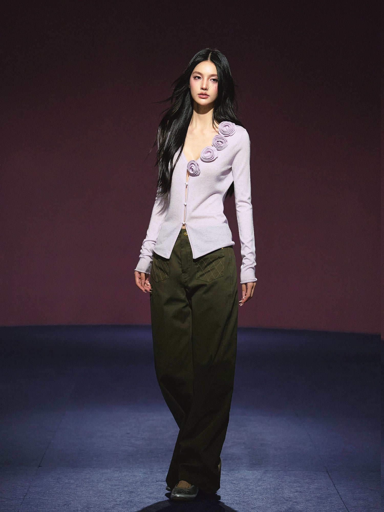 Pocket Diamond Stitching Straight-Leg Pants - CHINASQUAD
