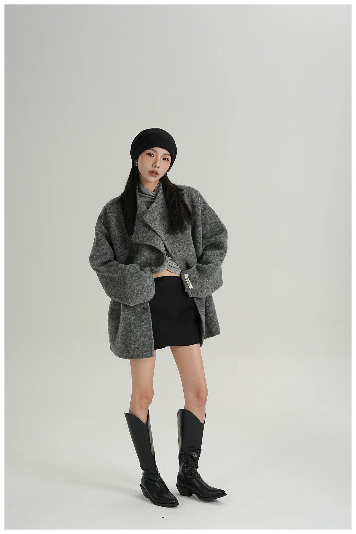 Double-Faced Wool Cape Jacket