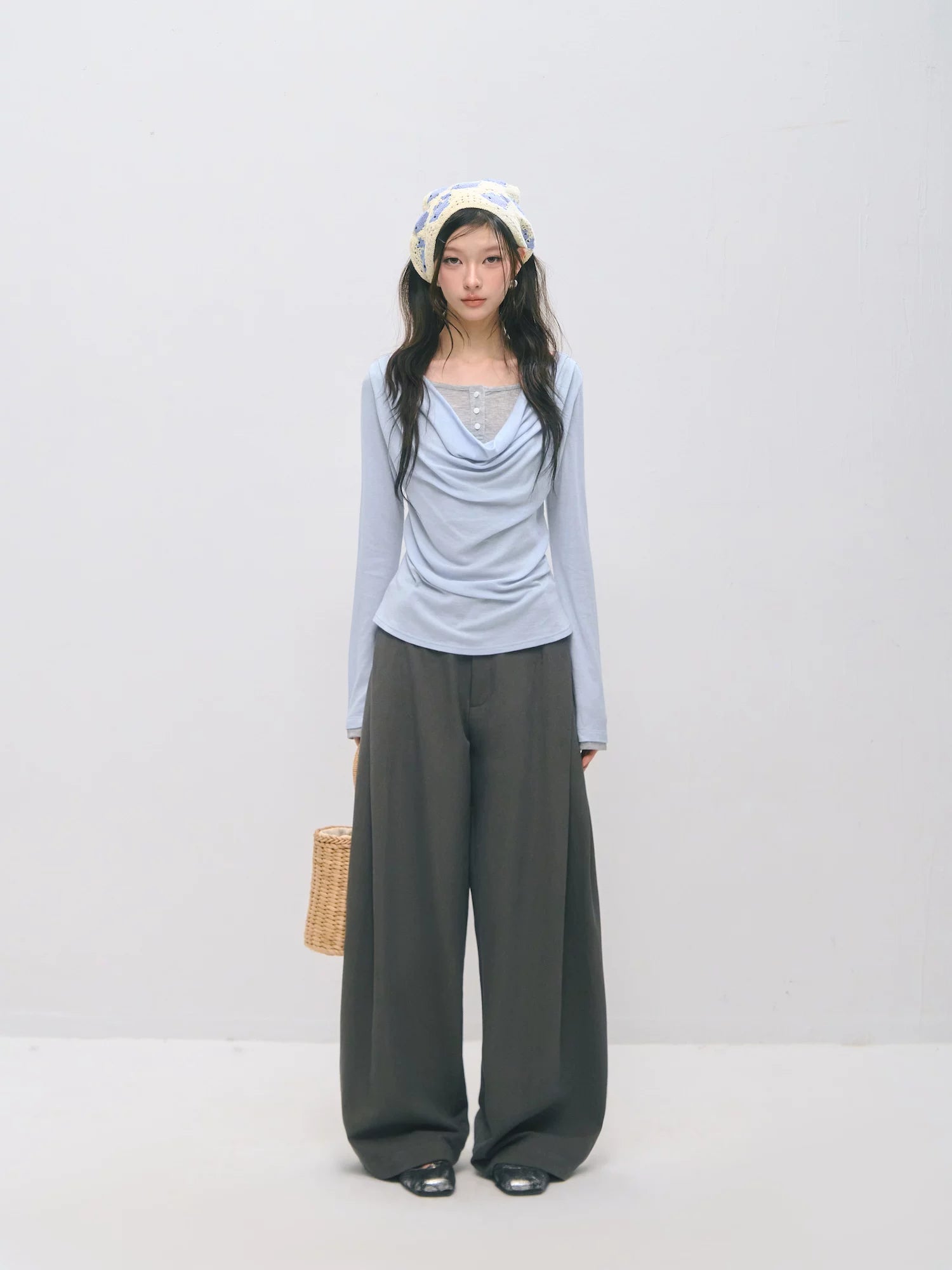 Waist-Cinching Long Sleeve T-Shirt