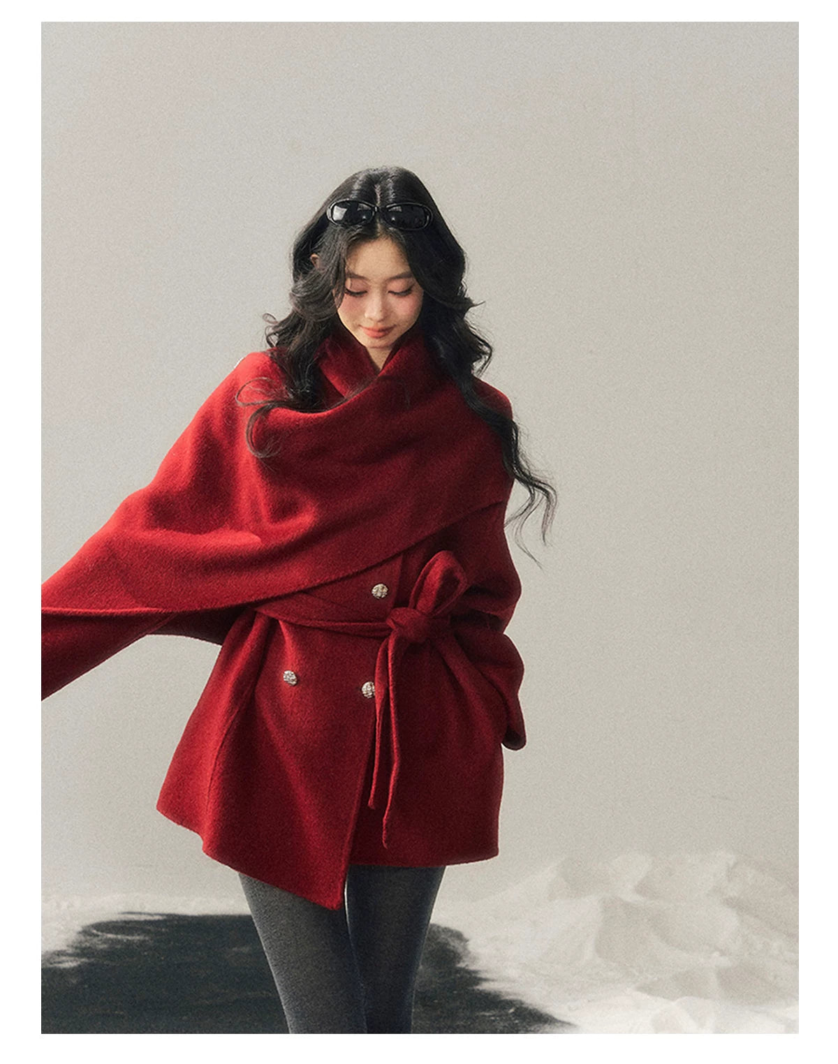 French British-Style Wool Coat