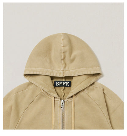 Wild Vintage Zip-up Cropped Hoodie