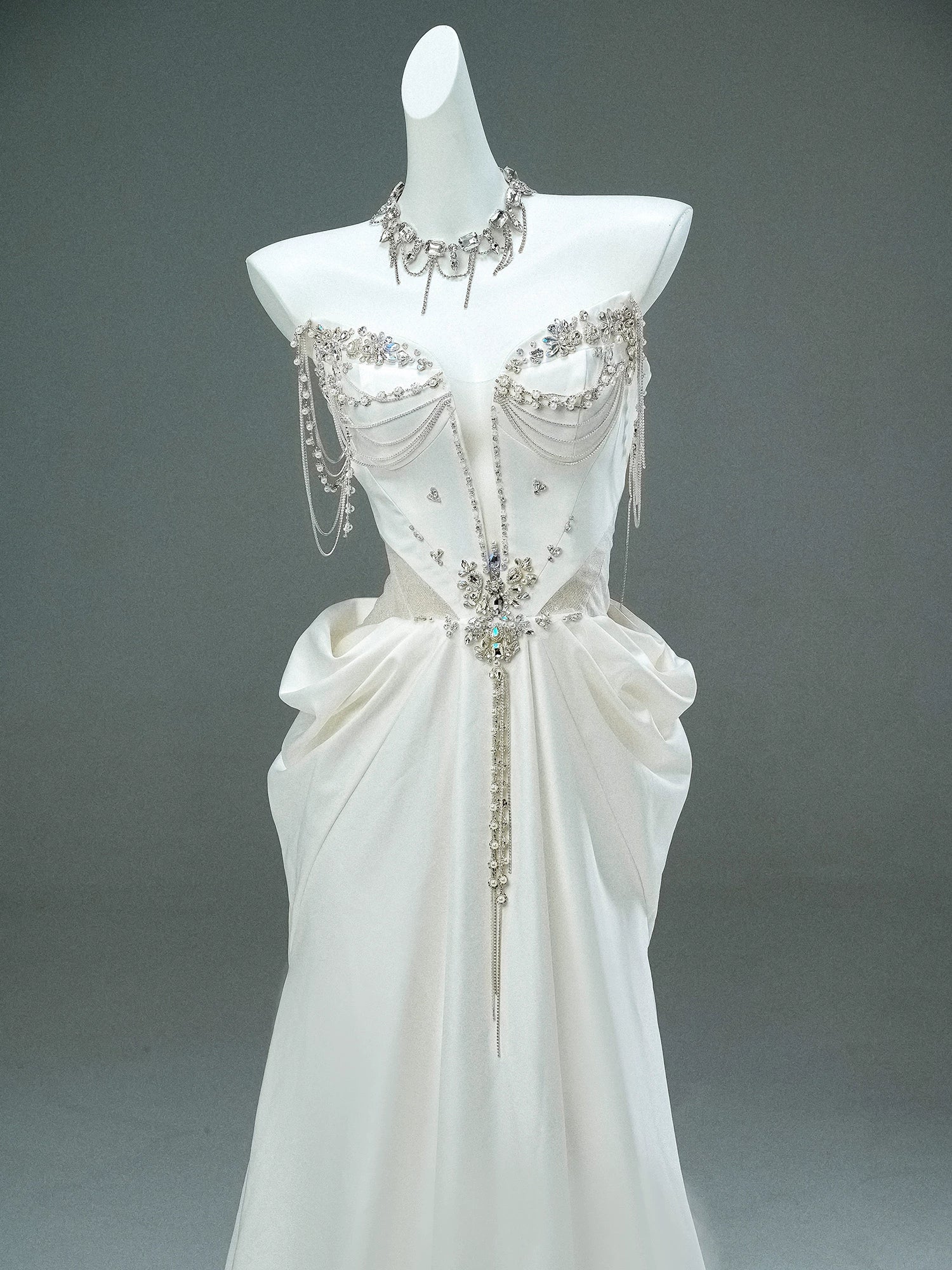 Precise Elegance Sculpted Satin Gown