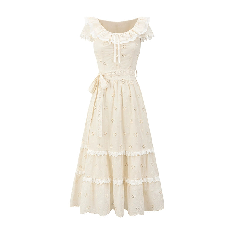 White Embroidered Dress - CHINASQUAD