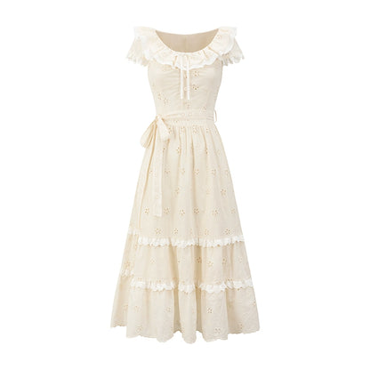 White Embroidered Dress - CHINASQUAD