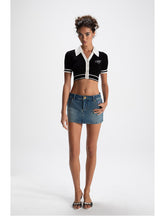 Chloe Rose Denim Mini Skirt - CHINASQUAD