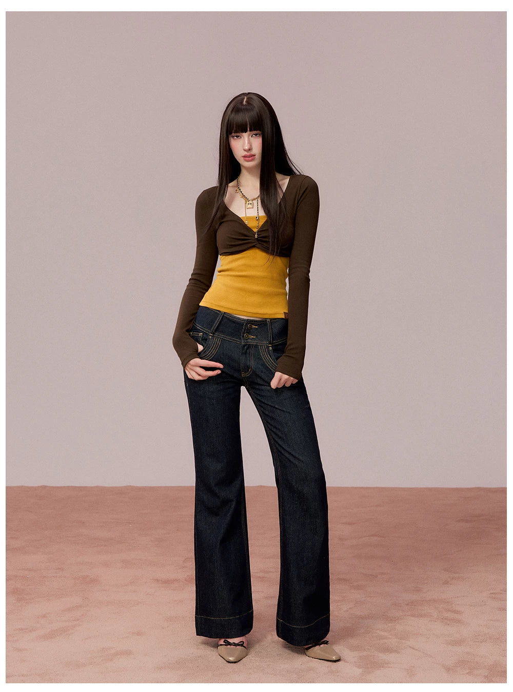 Tube-Top Slim-Fit Long Sleeve T-Shirt