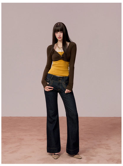 Tube-Top Slim-Fit Long Sleeve T-Shirt