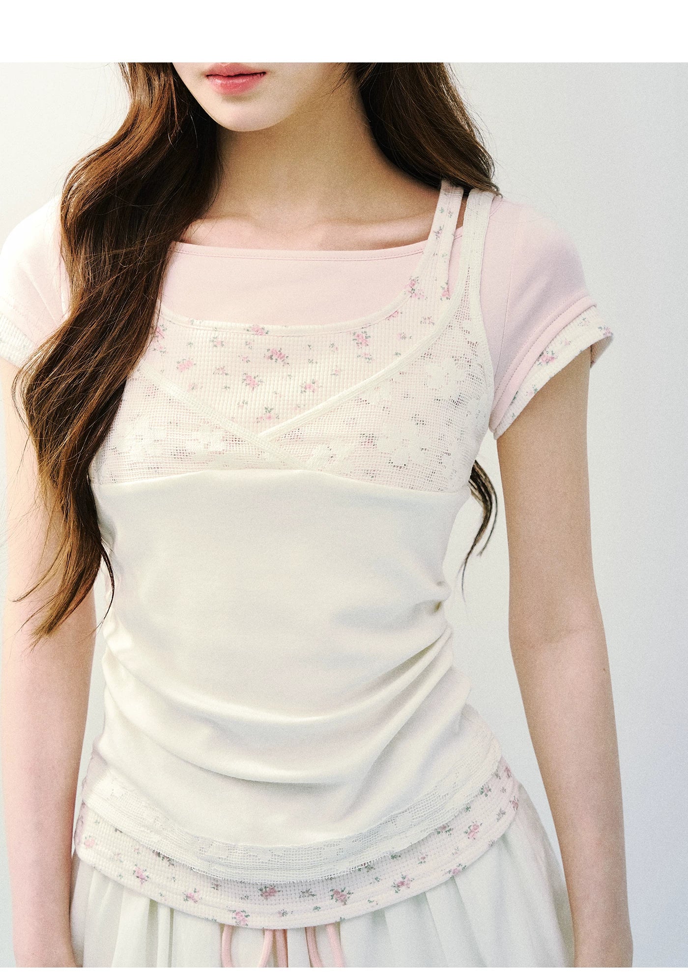 Layered Lace Knit Tee
