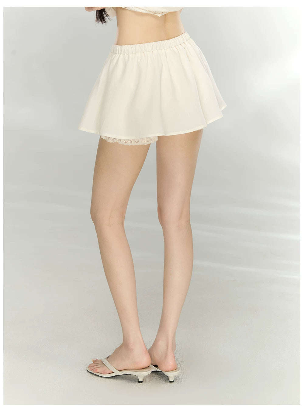 Elegant Lace-Trim V-Neck Cami &amp; Flowing Skort Set